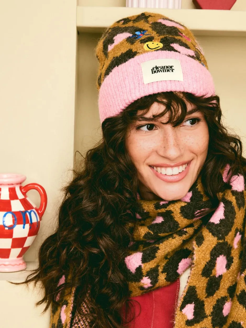 Mutsen, Handschoenen En Sjaals*Eleanor Bowmer Leopard Print Embroidered Hat