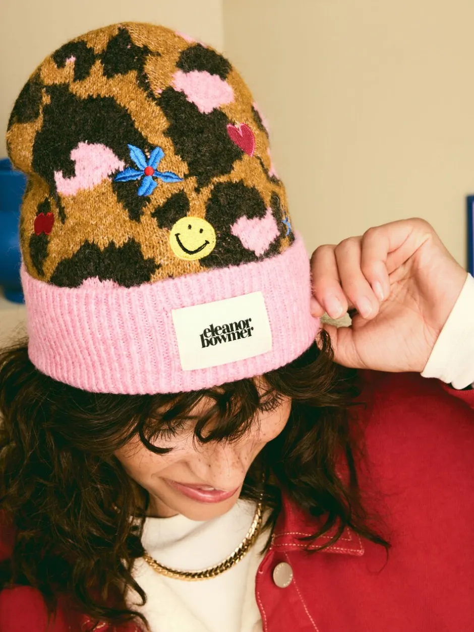 Mutsen, Handschoenen En Sjaals*Eleanor Bowmer Leopard Print Embroidered Hat
