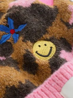 Mutsen, Handschoenen En Sjaals*Eleanor Bowmer Leopard Print Embroidered Hat