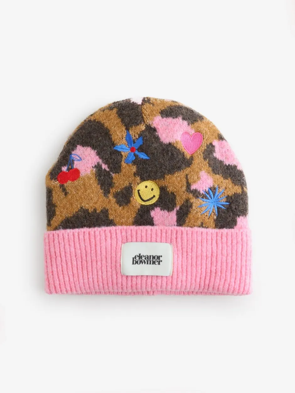 Mutsen, Handschoenen En Sjaals*Eleanor Bowmer Leopard Print Embroidered Hat
