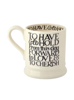 Mokken En Koppen*Emma Bridgewater Set of 2 Black Toast Mr & Mr 1/2 Pint Mugs Boxed