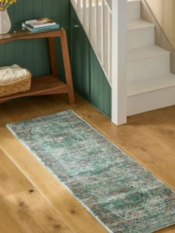 Vloerkleden En Lopers|Vloerkleden En Lopers|Next Emporium - Loper met Oosterse print Blauwgroen