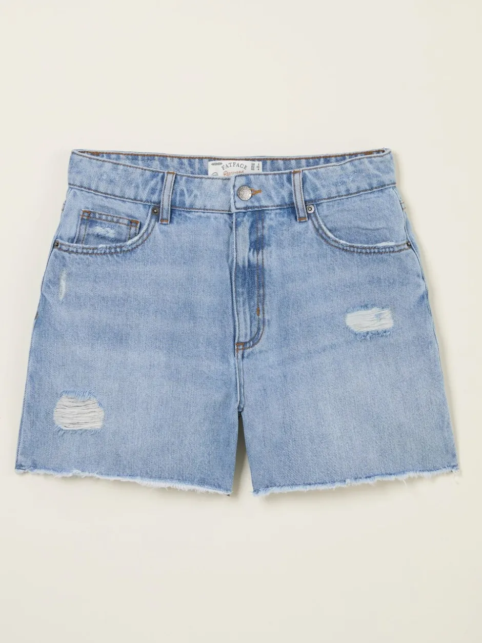 Shorts*Fat Face FatFace - Denim short met gerafelde rand