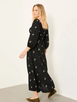 Jurken|Fat Face FatFace - Geborduurde midi-jurk