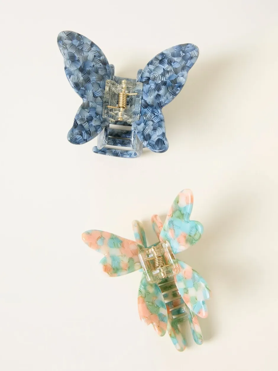 Haaraccessoires|Fat Face FatFace 2 Pack Butterfly Dragonfly Claw Clips