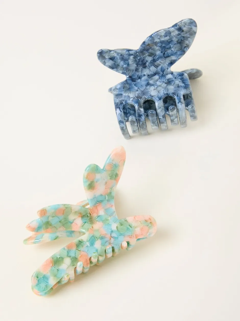 Haaraccessoires|Fat Face FatFace 2 Pack Butterfly Dragonfly Claw Clips