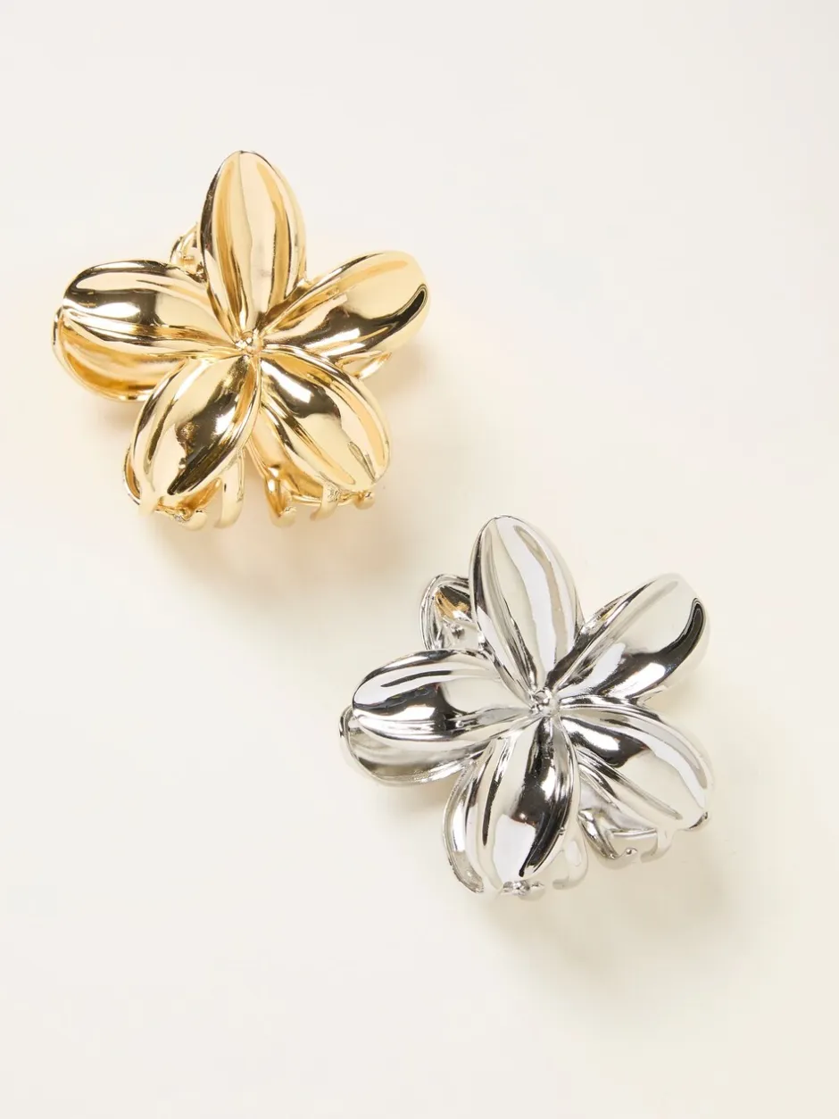 Haaraccessoires*Fat Face FatFace 2 Pack Metal Flower Claw Clips