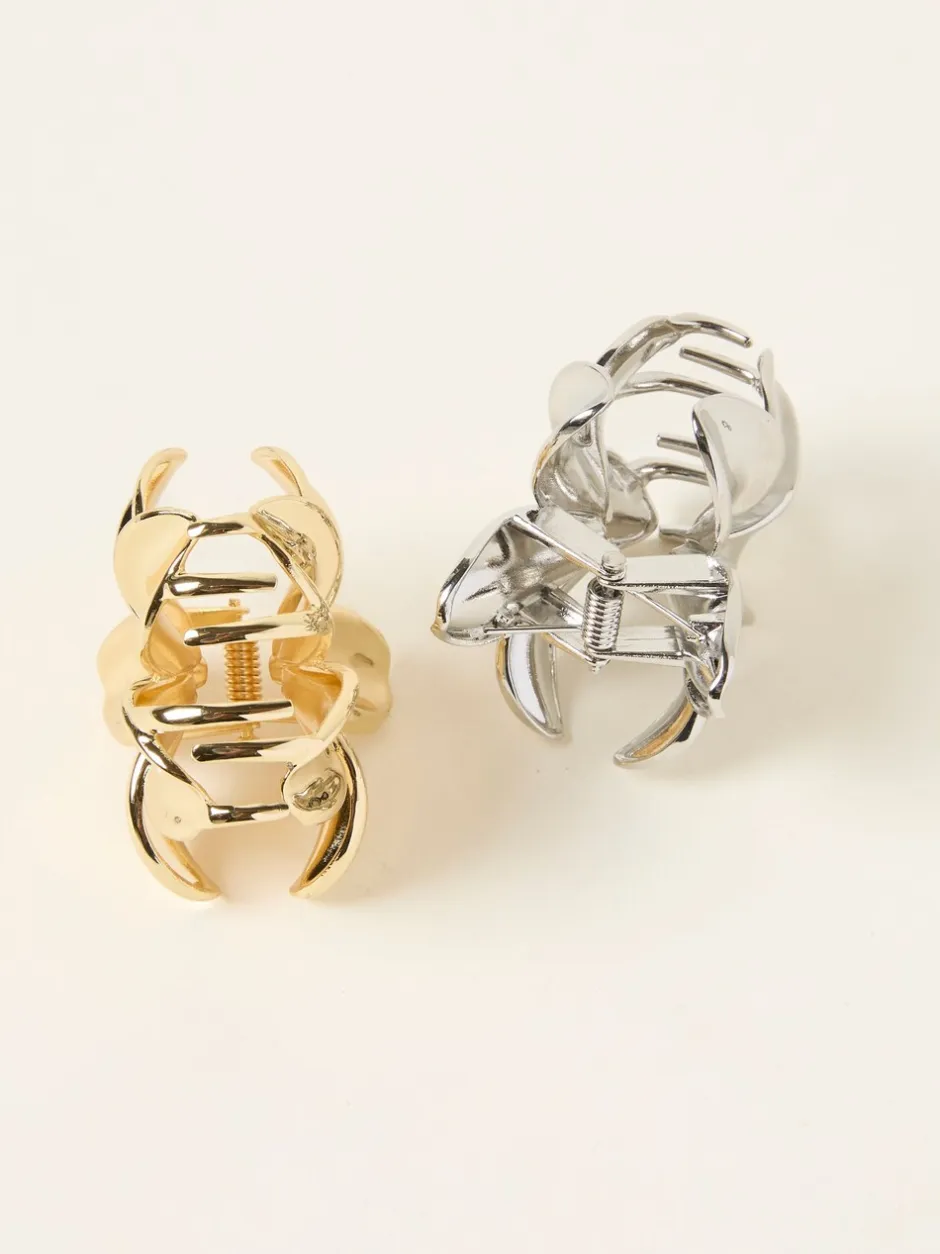 Haaraccessoires*Fat Face FatFace 2 Pack Metal Flower Claw Clips