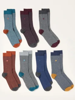Sokken|Sokken|Fat Face FatFace 7 Pairs of Fine Stripe Socks