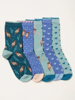 Sokken En Panty's|Fat Face FatFace 5 Pairs of Otter Socks