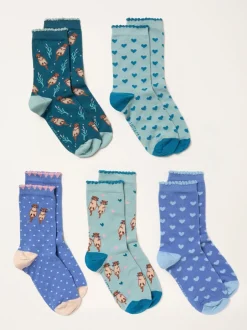 Sokken En Panty's|Fat Face FatFace 5 Pairs of Otter Socks