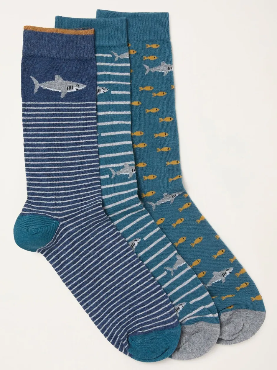 Sokken|Sokken*Fat Face FatFace 3 Pairs of Shark Socks