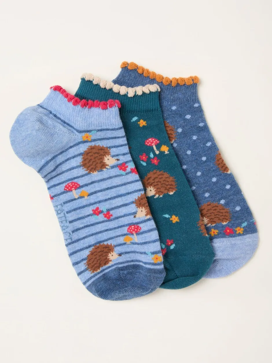Sokken En Panty's|Fat Face FatFace 3 Pairs of Trainer Socks
