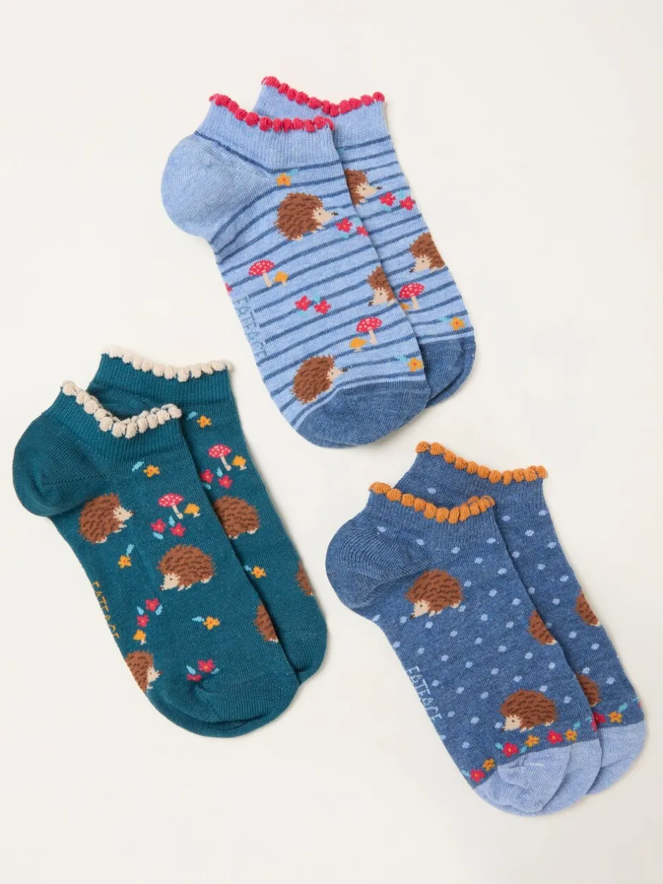 Sokken En Panty's|Fat Face FatFace 3 Pairs of Trainer Socks