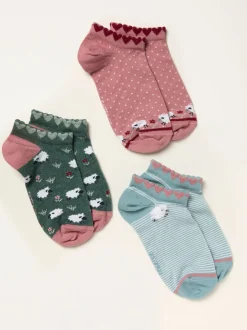 Sokken En Panty's*Fat Face FatFace 3 Pairs of Trainer Socks