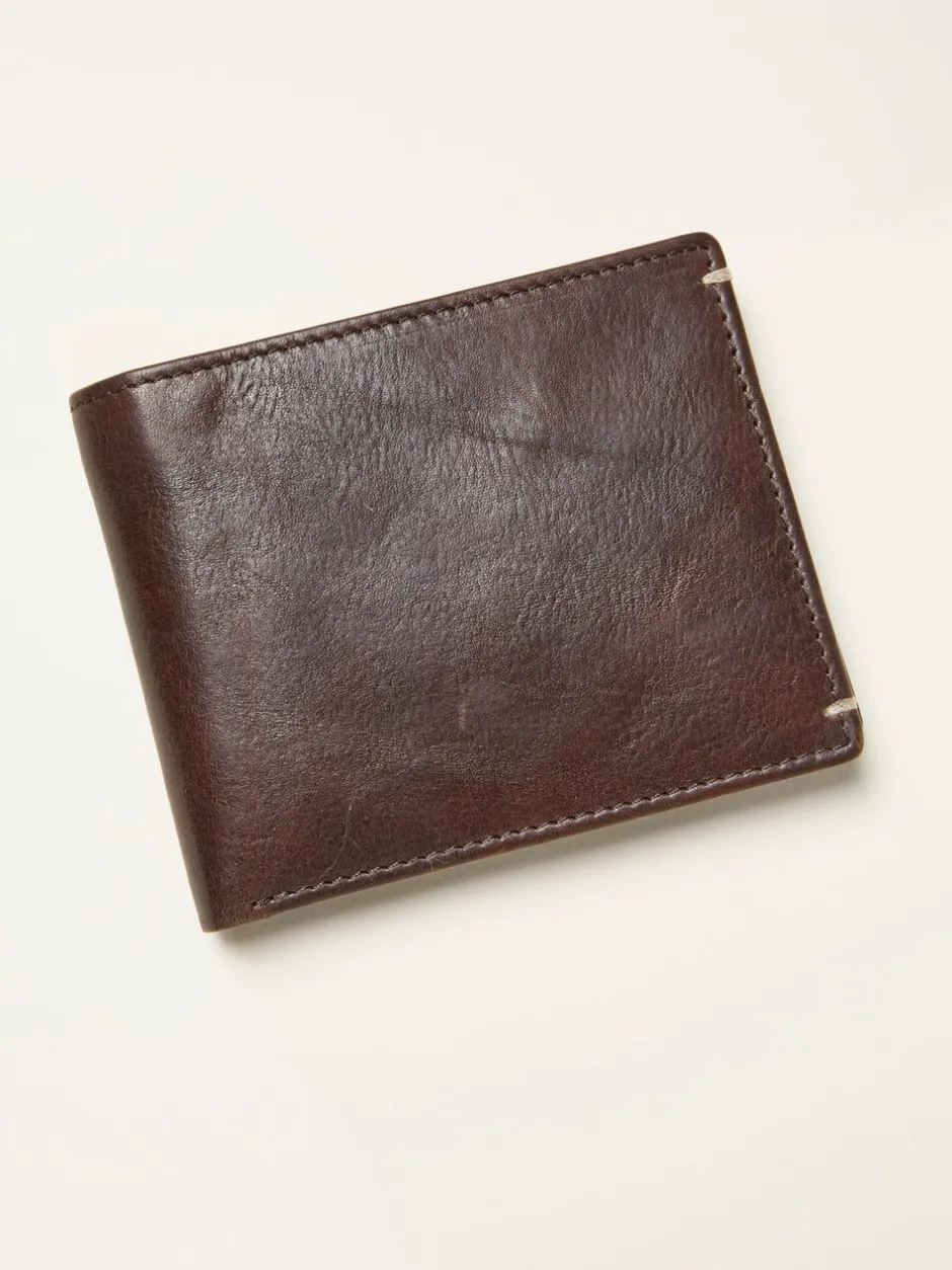 Portemonnees|Fat Face FatFace Corner Stitch Detail Leather Wallet