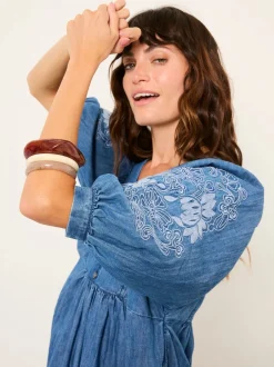Jurken*Fat Face FatFace Denim Midi Dress