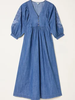 Jurken*Fat Face FatFace Denim Midi Dress