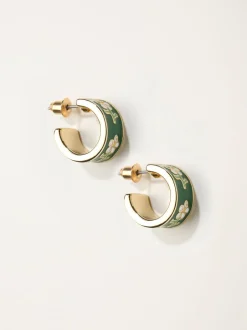 Sieraden*Fat Face FatFace Enamel Floral Hoop Earrings