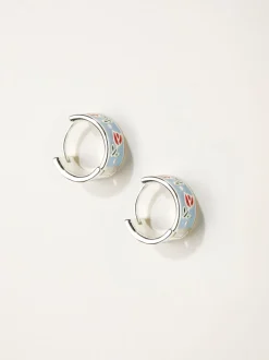 Sieraden*Fat Face FatFace Enamel Floral Hoop Earrings