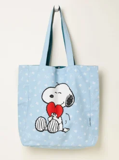 Tassen En Portemonnees|Fat Face FatFace Heart Snoopy Reversible Tote Bag