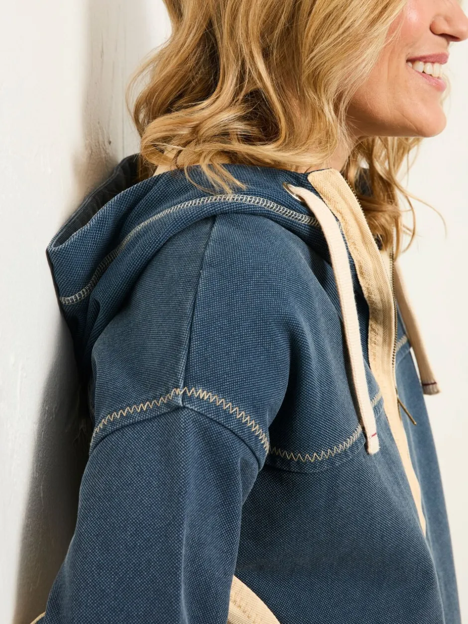 Hoody's En Sweatshirts*Fat Face FatFace hoodie met doorlopende rits
