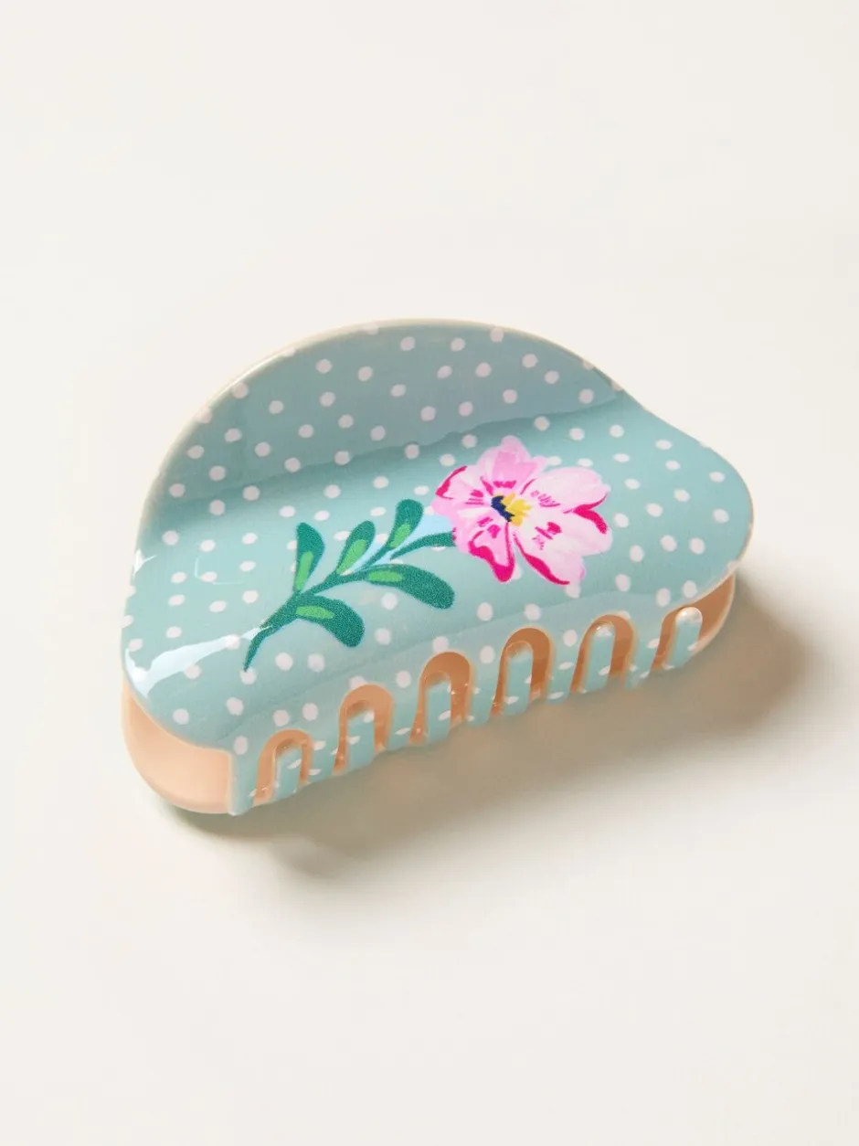 Haaraccessoires|Fat Face FatFace Polka Dot Flower Claw Clip