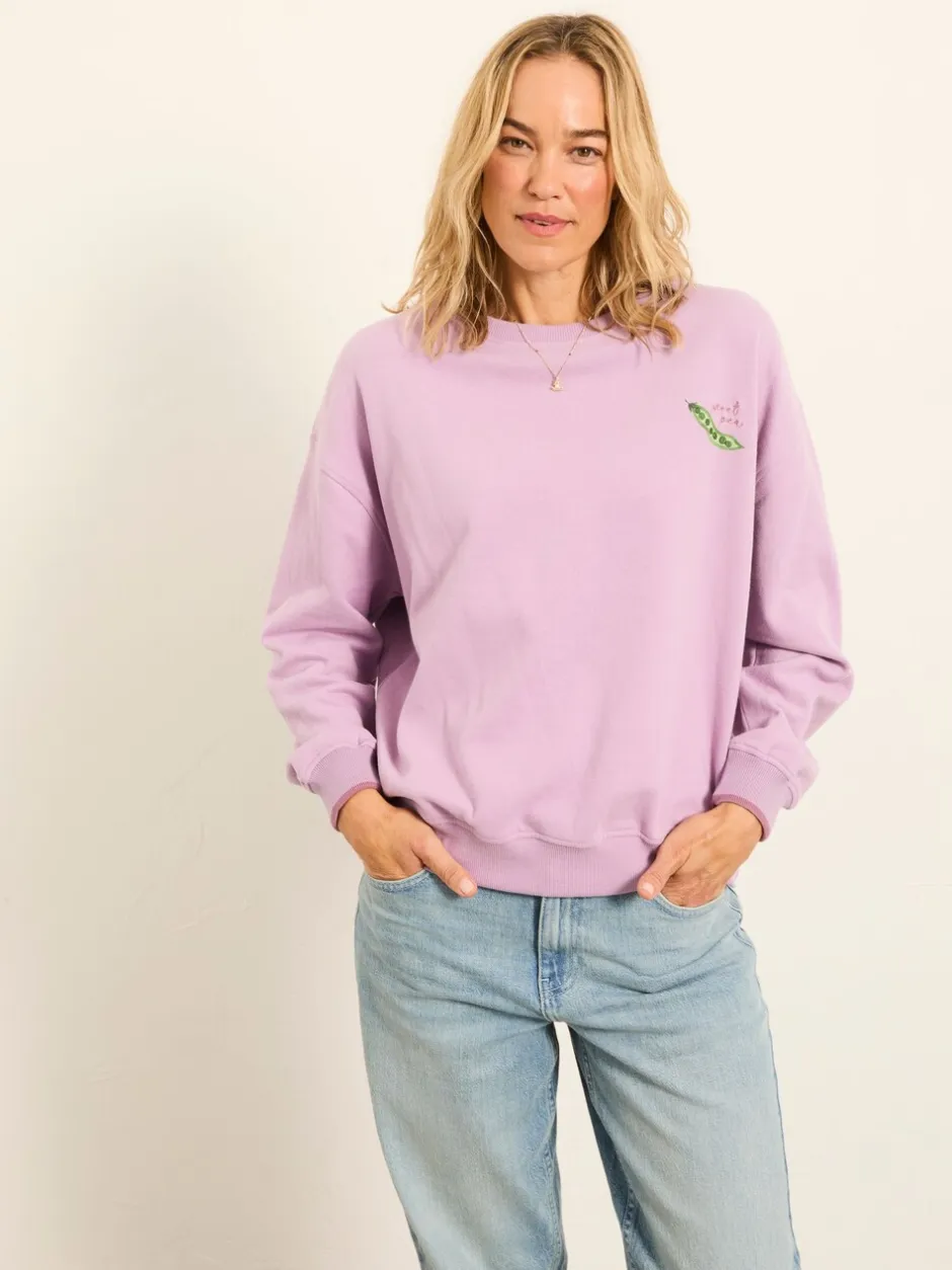 Hoody's En Sweatshirts*Fat Face FatFace Sweet Pea Graphic Crew Sweat
