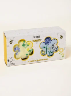 Sokken En Panty's*Fat Face FatFace Two Pack Snoopy Bee Socks in a Box