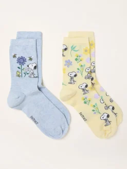 Sokken En Panty's*Fat Face FatFace Two Pack Snoopy Bee Socks in a Box