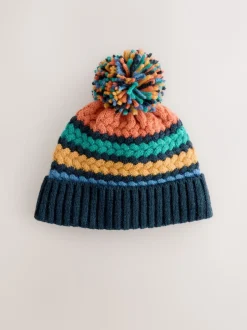 Mutsjes En Antikrabwantjes|Mutsen, Handschoenen En Sjaals|Next Fel kabelgebreid - Gebreide Baby muts met pompon (0mnd -2jr)