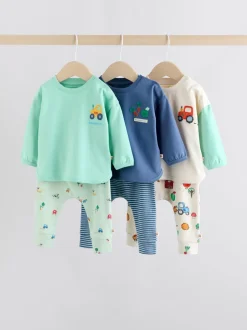 Sets En Combisets|Tops|Next Felgekleurd met boerderijprint - Tops en Leggings 6 -delige babyset (0mnd-3jr)