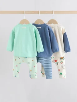 Sets En Combisets|Tops|Next Felgekleurd met boerderijprint - Tops en Leggings 6 -delige babyset (0mnd-3jr)
