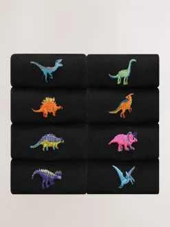 Sokken|Sokken*Next - [#8]} paar sokken met leuk borduursel Felgekleurd met dinoprint