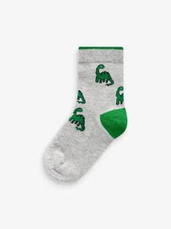 Sokken En Panty's|Sokken|Next Felgekleurd met dinosaurussen - Verpakking van 10 paar sokken met hoog aandeel katoen