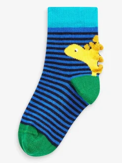 Sokken En Panty's|Sokken|Next Felgekleurd met dinosaurussen - Verpakking van 10 paar sokken met hoog aandeel katoen
