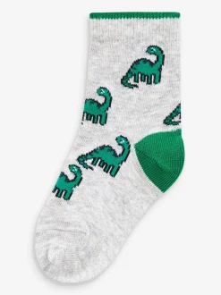 Sokken En Panty's|Sokken|Next Felgekleurd met dinosaurussen - Verpakking van 10 paar sokken met hoog aandeel katoen