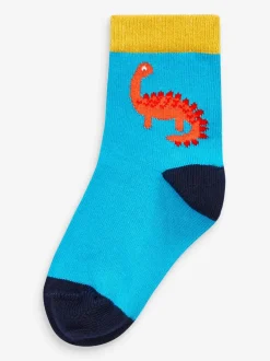 Sokken En Panty's|Sokken|Next Felgekleurd met dinosaurussen - Verpakking van 10 paar sokken met hoog aandeel katoen