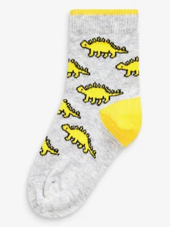 Sokken En Panty's|Sokken|Next Felgekleurd met dinosaurussen - Verpakking van 10 paar sokken met hoog aandeel katoen