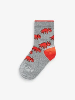 Sokken En Panty's|Sokken|Next Felgekleurd met dinosaurussen - Verpakking van 10 paar sokken met hoog aandeel katoen