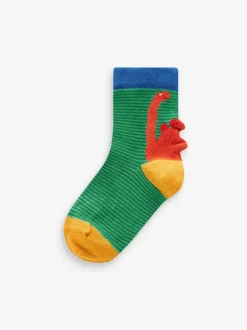 Sokken En Panty's|Sokken|Next Felgekleurd met dinosaurussen - Verpakking van 10 paar sokken met hoog aandeel katoen