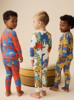 Pyjama's|Nachtkleding En Pyjama's|Next Felkleurig met dinosaurusprint - Verpakking van 3 knusse pyjama's (9 mnd-10 jr)