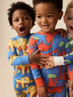Pyjama's|Nachtkleding En Pyjama's|Next Felkleurig met dinosaurusprint - Verpakking van 3 knusse pyjama's (9 mnd-10 jr)