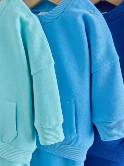 Joggingbroeken|Sweaters En Hoody´S*Next Felle blauwtinten - Baby Sweatshirt en Joggingbroeken Set 6 stuks (0mnd-3jaar)
