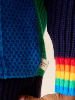Gebreide Kleding|Little Bird by Jools Oliver - Knitted V-Neck Cardigan Felle kleurvlakken