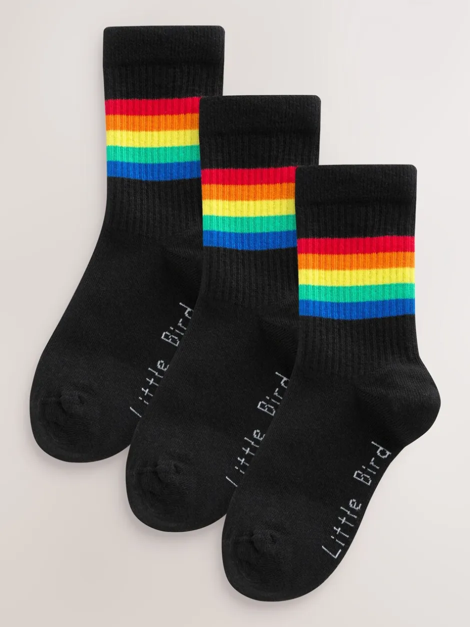 Sokken En Panty's|Little Bird by Jools Oliver - set van 3 paar tubesokken met strepen Felle regenboogkleuren