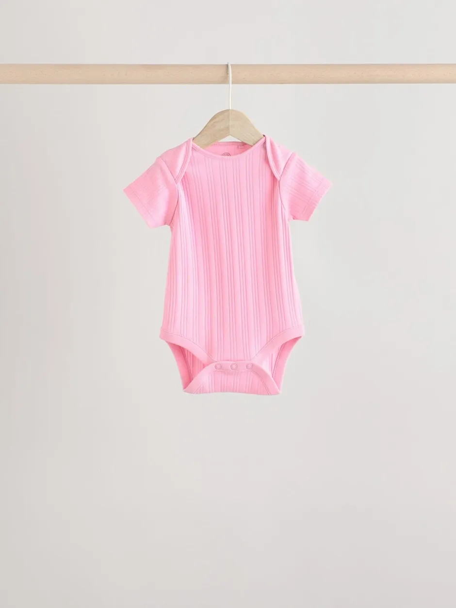 Rompertjes En Hemdjes|Next Felroze - 5 Babyrompertjes met korte mouwen