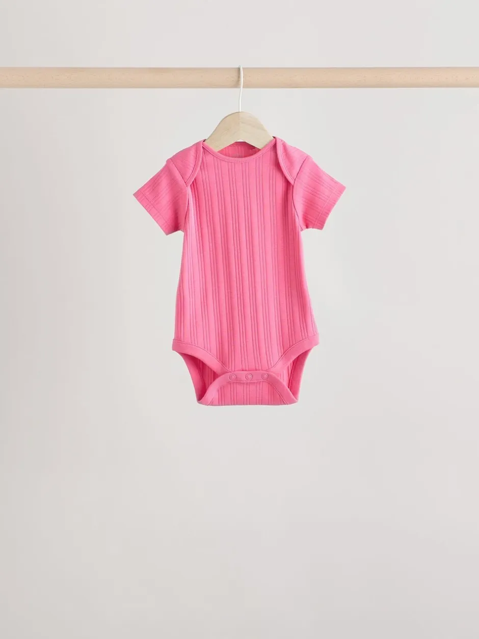 Rompertjes En Hemdjes|Next Felroze - 5 Babyrompertjes met korte mouwen