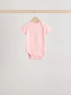 Rompertjes En Hemdjes|Next Felroze - 5 Babyrompertjes met korte mouwen