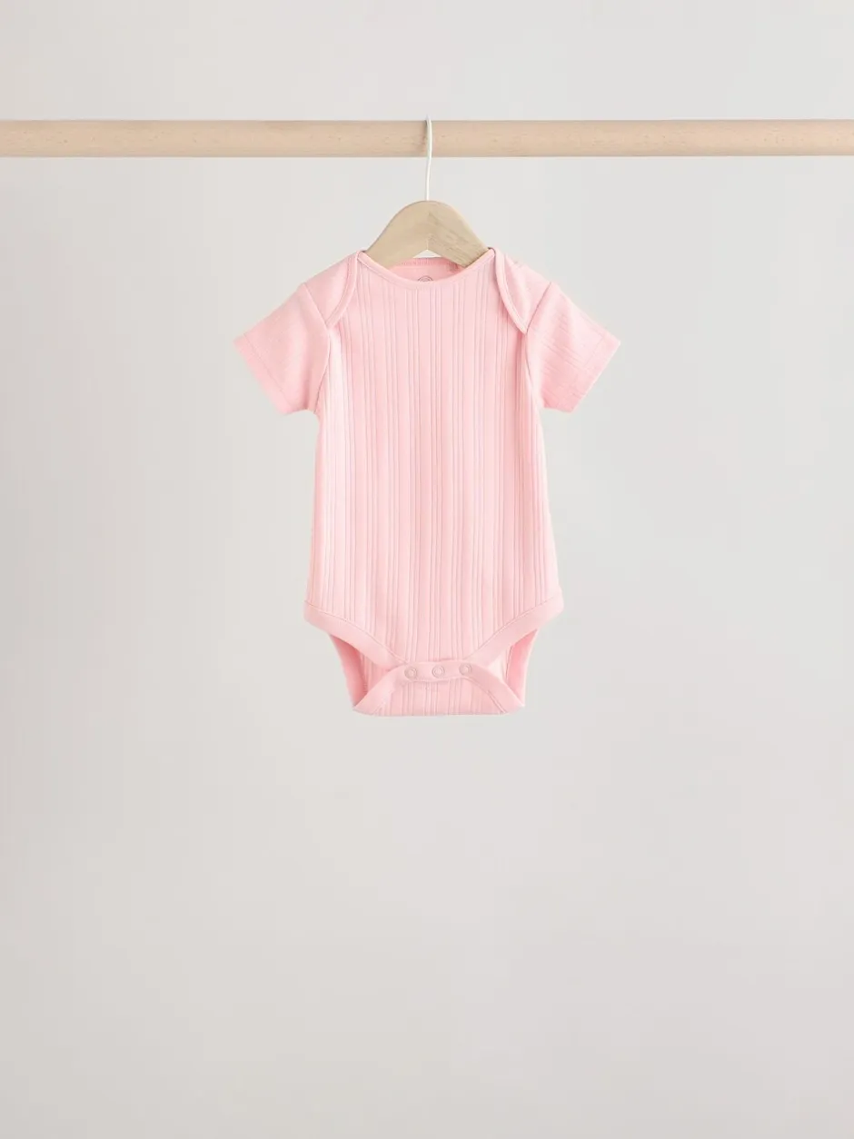 Rompertjes En Hemdjes|Next Felroze - 5 Babyrompertjes met korte mouwen